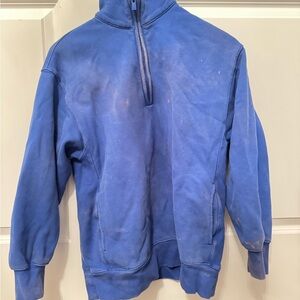 Aritzia Blue Zip-Up Sweater
